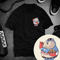 Áo thun ngắn tay MARVEL Captain America Béo Chibi - Áo thun Marvel tay ngắn form rộng vải cotton thoáng mát
