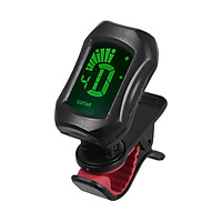 Mini Instrument Tuner Clip-On Design LCD Display Digital Tuners for Chromatic/ Guitar/ Bass/ Violin/ Ukulele Tone Tuning (Black)