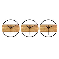3x Modern 30cm Wood Quiet Non Ticking Wall Clock Home Living Room Decor
