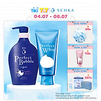 Bộ sữa tắm dưỡng ẩm Senka hương linh lan, hoa nhài và sữa rửa mặt tạo bọt