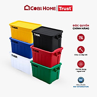 Thùng nhựa đựng đồ đa năng chịu lực 75L có nắp TRUST - nhiều màu