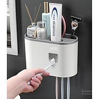 Kệ nhà tắm đa năng dán tường tặng kèm ly hít từ tính (4 cốc, 1 cốc) , hộp để bàn chải đánh răng nhả kem tự động OENON cao cấp GD456-HBCOENON