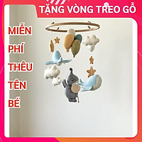 Đồ chơi treo nôi cho bé kích thích thị giác , có nhạc tự xoay VOI XÁM