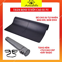 Thảm Tập Yoga Định Tuyến Da PU Cao Cấp Amalife + Túi Đựng Thảm Tập Yoga Định Tuyến + Dây Buộc Thảm Tập Yoga Định Tuyến