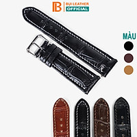 Dây đồng hồ nam da cá sấu đốt tre Bụi Leather D103 - Hàng khâu tay thủ công cao cấp - Bảo hành 12 tháng