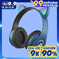 Tai Nghe Mèo Chụp Tai Bluetooth, Headphone Tai Mèo HP000047 Có Mic, Âm Bass Chuẩn, Dung Lượng Pin Khủng Nhiều Màu 400mA
