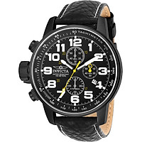 Invicta Men's 3332 Force Collection Stainless Steel Left-Handed Watch with Black Leather Band