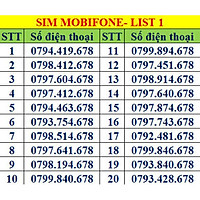 Sim số đẹp MobiFone - Số sảnh tiến 678 - Chọn Số Theo List MB01 - Hàng Chính Hãng