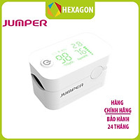Máy đo nồng độ oxy máu SpO2, PR, PI Jumper JPD-500G (FDA Hoa Kỳ + xuất USA), Kết nối Bluetooth APP mobile, màn hình LED - Phiên bản màu Trắng