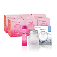Bộ đôi Thực phẩm bảo vệ sức khỏe InnerB Snow White 70 viên và 6 Hộp 6 chai nước uống Collagen InnerB Glowshot (50mlx6)