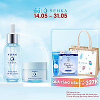 Combo Serum dưỡng ẩm và chống lão hóa Senka Deep Moist 3X HA 30ml và Mặt nạ ngủ cấp ẩm chuyên sâu dạng gel Senka Deep Moist Gel Cream 50g