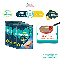 Thùng 4 Tã Quần Pampers Ngon Giấc L30/XL26/XXL22 - Tặng chảo Sunhouse 18cm
