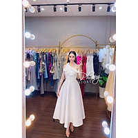 Đầm xoè dự tiệc lệch vai hoa TRIPBLE T DRESS - size M/L -MS257V