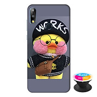 Ốp lưng điện thoại Asus Zenfone Max Pro M2 hình Vịt Bông Lalafanfan Mẫu 5 tặng kèm giá đỡ điện thoại iCase xinh xắn - Hàng chính hãng