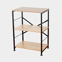 Kệ để lò vi sóng, nồi cơm điện KN 173 khung đen, gỗ nâu vàng