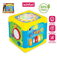Đồ chơi giáo dục sớm cho bé chiếc hộp âm nhạc, hình khối, trống đa năng lục giác Winfun 0741