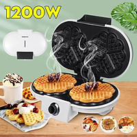 Sokany 220V 1200W Electric Double-side Waffles Maker Non-stick Sandwich Cake Oven Pan Machine 5 Temperature Adjustment for Kitchen Breakfast Waffles/Sandwiches