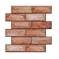 3 Dimension Red Brick Water-resistant Moistureproof Removable Self Adhesive Wallpaper Peel & Stick PVC Wall Stickers for