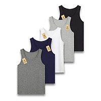 Bộ 5 áo thun ba lỗ nam thoáng mát mềm mịn ABL01-2 PigoFashion giao màu ngẫu nhiên