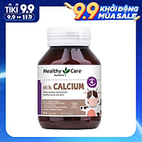 Viên Uống Milk Calcium Healthy Care Bổ Sung Canxi Cho Trẻ Trên 4 Tháng Tuổi, 60 viên, Hỗ Trợ Phát Triển Xương và Răng Giúp Cao Lớn và Khỏe Mạnh, Bé Hết Khóc Đêm, Rụng Tóc, Tóc Dựng Ngược - Ăn Ngon Ngủ Ngoan