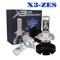 Bộ 2 Bóng đèn LED cao cấp siêu sáng X3-ZES chân H4 cho Ô tô Xe máy