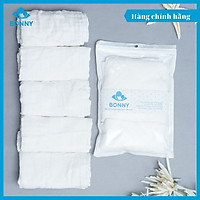 Set 5 Khăn Rửa Mặt 4 Lớp Sợi Tre Lụa Mềm, Thấm Hút Tốt, Kháng Khuẩn 100% Thương Hiệu Bonny (KT: 30x30 Cm)