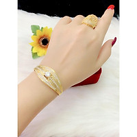 Vòng tay nữ chiếc lá xi dát vàng 18k cao cấp