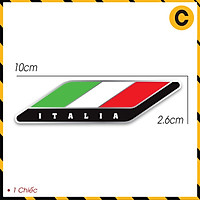 Tem Xe Italia PVC Chống Nước Dán Xe Máy, Xe Điện, Thiết Bị Công Nghệ - Sticker Cờ Ý Trang Trí Cao Cấp - Nguyên Bộ (4 Hình)