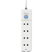 Ổ Cắm Điện Gongniu Đa Năng 4 Ổ 1 Công Tắc – Công Suất 10A/250/2500W – Trắng – Chính Hãng (V1040)