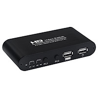 2 in 1 Out HDMI KVM Switch Dual Displays Support 4K 30Hz/Mouse Keyboard Sharing/Audio & Video Sync Output Easy to Switch