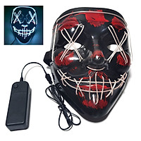 Glow Mask Modes Adjustable EL Wire Light Up Skull Luminous Mask Costume Party for Halloween (Yellow, Voice-control)