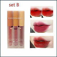 Set 3 Cây Son Kem Lì Herorange Fluffy Lip Glaze
