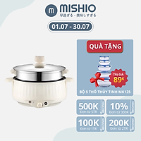 Nồi lẩu điện Mishio MK275 kèm xửng hấp inox - Hàng chính hãng