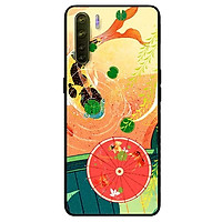 Ốp lưng dành cho Oppo Reno 3 - A91 mẫu Cá Chép Và Ô Đỏ