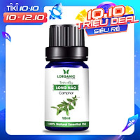 Tinh dầu long não Lorganic Camphor 10ml/ Hương thơm dịu nhẹ/ Tinh dầu thiên nhiên nguyên chất xông phòng, thư giãn tinh thần, đuổi muỗi và côn trùng, khử mùi hiệu quả/ Thích hợp dùng với đèn xông và máy khuếch tán.