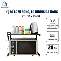 Kệ Để Lò Vi Sóng, Lò Nướng Đa Năng Có Khay Để Gia Vị Bên Trên Chất Liệu Inox 201 Phủ Sơn Tĩnh Điện Không Gỉ Kích Thước 42 x 36 x 45 cm- Hàng Chính Hãng MINIIN