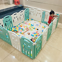 Bộ Quây Cũi Nhựa Gấp Gọn Cho Bé Yêu- Tặng Thảm Xốp, Bóng Và Sọt Đựng Bóng