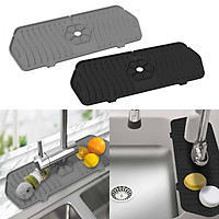 2pcs Kitchen Counter Faucet Absorbent Pad Silicone Sink Water Splash Mats
