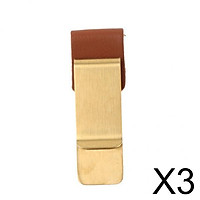 3xUnisex Stainless Steel Brass Slim Money Clip Cash Credit Card Holder Wallet