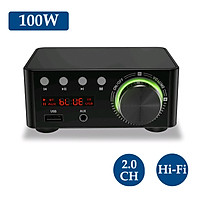 Bộ Khuếch Đại Kỹ Thuật Số Hifi Bt5.0, Âm Thanh Nổi Mini Amp 100W, Công Suất Âm Thanh Hai Kênh, Âm Thanh Nổi Amp Usb Aux Cho Rạp Hát Tại Nhà, Đầu Phát Thẻ Usb Tf Màu Đen