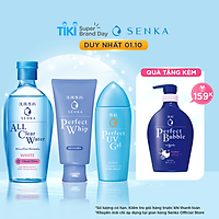 Bộ sản phẩm Senka làm sạch và chống nắng dành cho mọi loại da (Tẩy trang Senka White 230ml + Sữa Rửa Mặt Senka Whip 120g + Gel chống nắng Senka UV Gel 80ml)