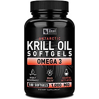 Dầu nhuyễn thể Zeal Naturals Nam Cực nguyên chất + Omega 3 (1000mg | 180 viên) Cung cấp Omega 3, Bổ sung EPA, DHA & Astaxanthin - Dầu cá Omega 3 để hỗ trợ khớp, sức khỏe não bộ, sức khỏe tim mạch