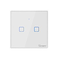 SONOFF T2EU2C-TX 2 Gang Smart WiFi Wall Light Switch 433Mhz RF Remote Control APP/Touch Control Timer EU Standard Panel