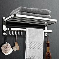Giá Treo Khăn Phòng Tắm INOX SUS304 kích thước 50cm lắp đặt dán tường hoặc khoan tường - G304