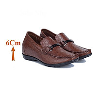 Giày Độn Nam T&TRA Tăng Cao 6Cm- T83 Nâu - Chất Liệu Da Bò Cao Cấp, Đế Cao Su Đúc , Phần Tăng Cao Ẩn Bên Trong