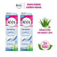 Combo 2 Kem tẩy lông cho da nhạy cảm Veet Silk Fresh 50g