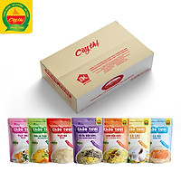 Thùng 35 Gói - 7 Vị Cháo Tươi Cây Thị: Gà Ác Đậu Xanh, Cá Hồi, Cá Lóc, Lươn Đậu Xanh, Thịt Bò, Rau Củ, Thịt Heo