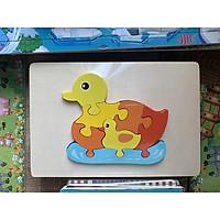 Tranh Ghép Gỗ 3D Nổi size15x22cm, Ghép Hình Động Vật Siêu Cute cho Bé, Đồ Chơi Trí Tuệ MecoMart