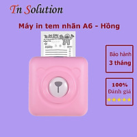 Máy in tem nhãn dán, máy in nhiệt mini A6 hình gấu cute