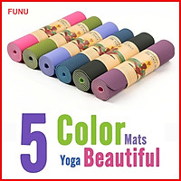 Thảm Tập Yoga 2 Lớp FUNU IN Hoa Văn- Giao Màu Ngẫu Nhiên- Chính Hãng